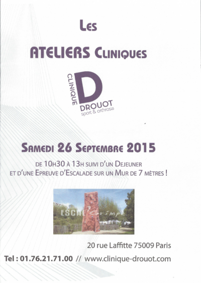 Atelier Clinique Invitation le 26 Septembre 2015
